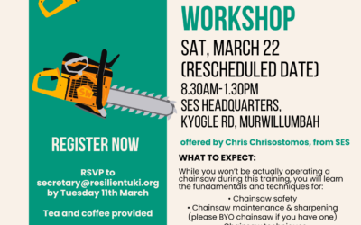 Free Chainsaw Safety & Maintenance Workshop–New date